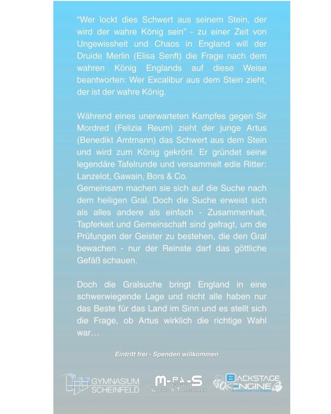 2026 Schultheater König Artus 2